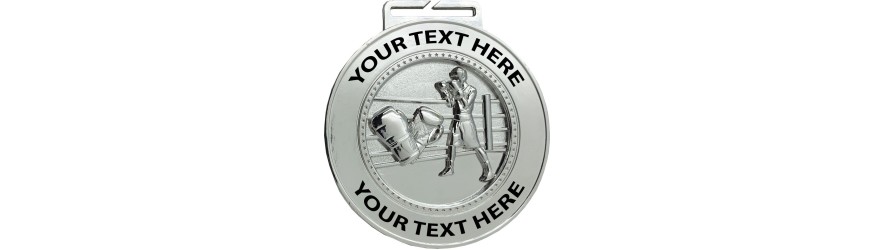 70MM BOXING CUSTOM BORDER MEDAL (6MM THICK) -GOLD/SILVER/BRONZE